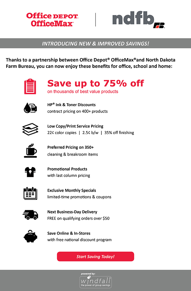 Office Depot and Office Max savings for NDFB members