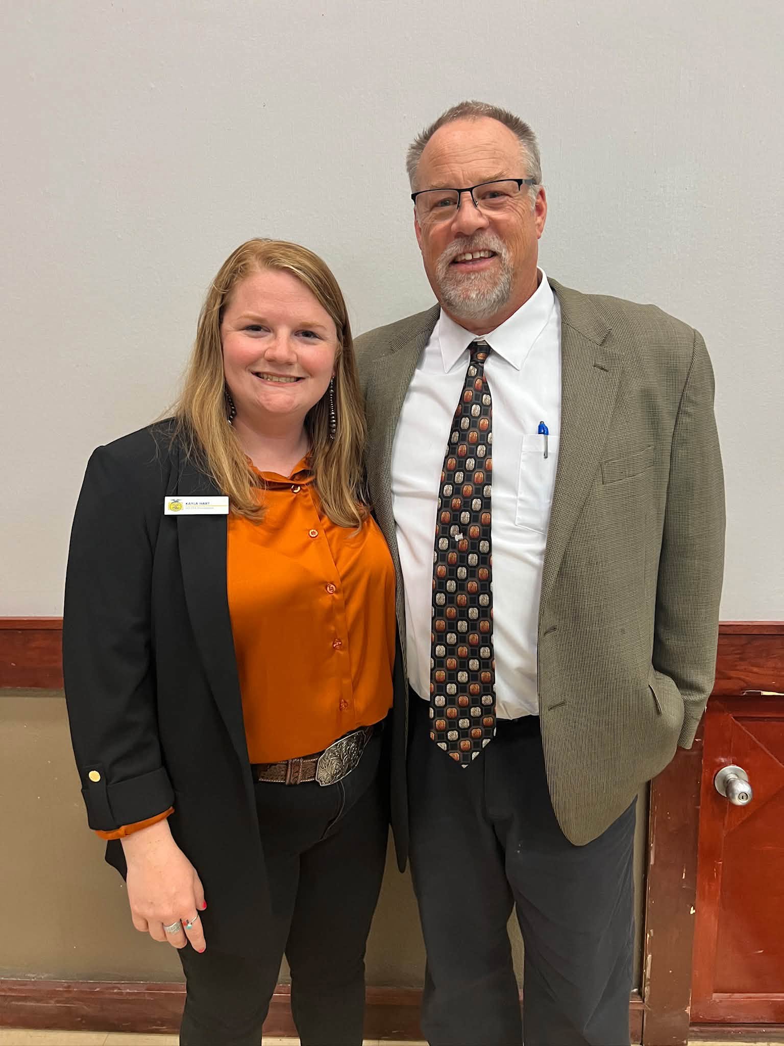 Kayla with her high school ag instructor, Lane Moellenkamp