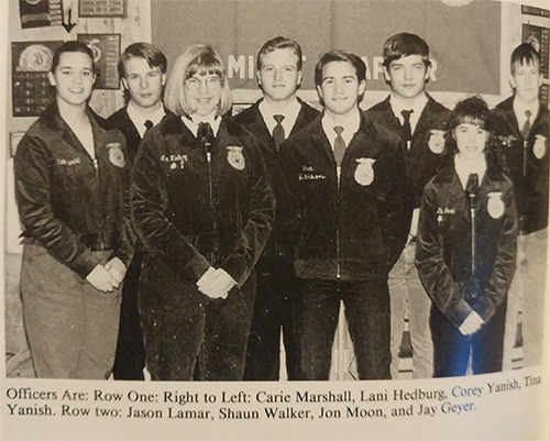 Carie Marshall Moore as an FFA officer in high school