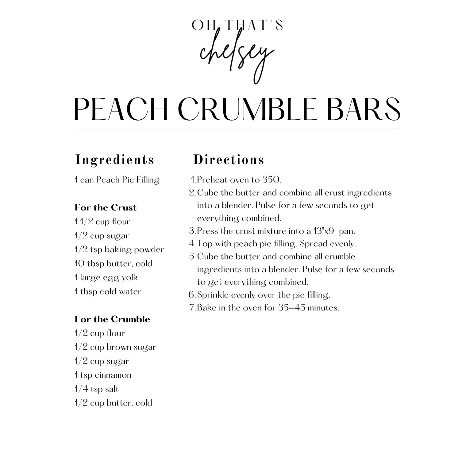 Oh That's Chelsey Peach Crumble Bars