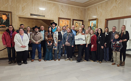 Some of those in attendance for the NDFB Day at the Capitol posed for a photo