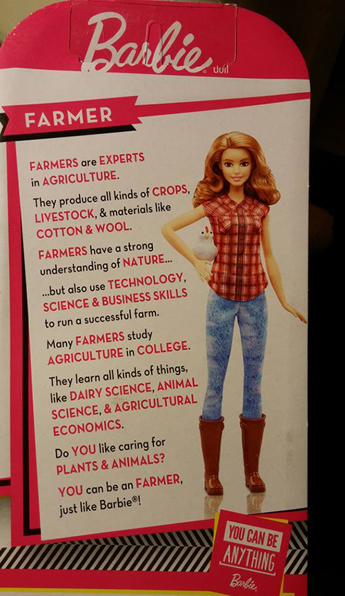 Farmer Barbie is encouraging to see on the store shelves