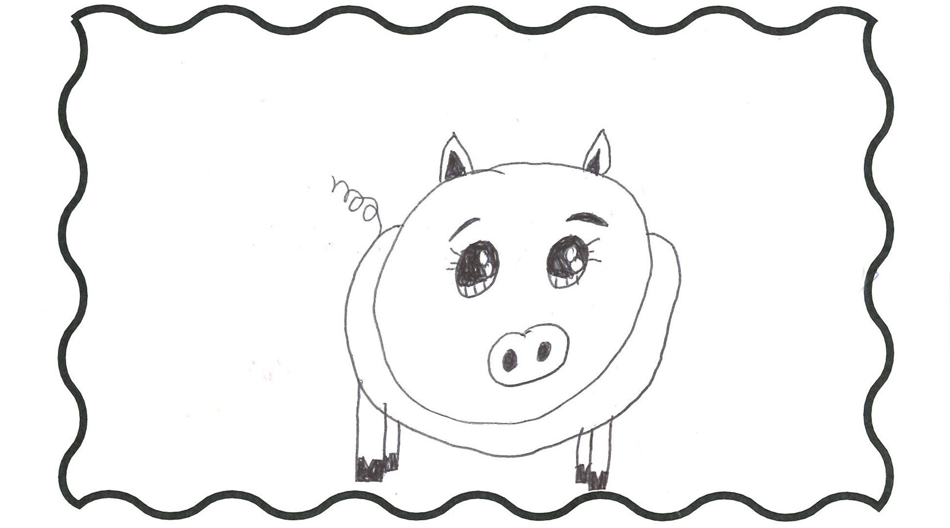 Kids draw pigs