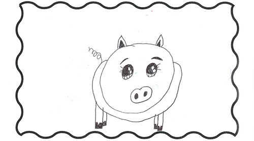 Kids draw pigs, Brenna, age 9