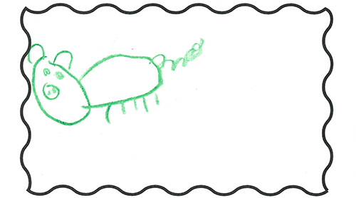 Kids draw pigs, Emily, age 5