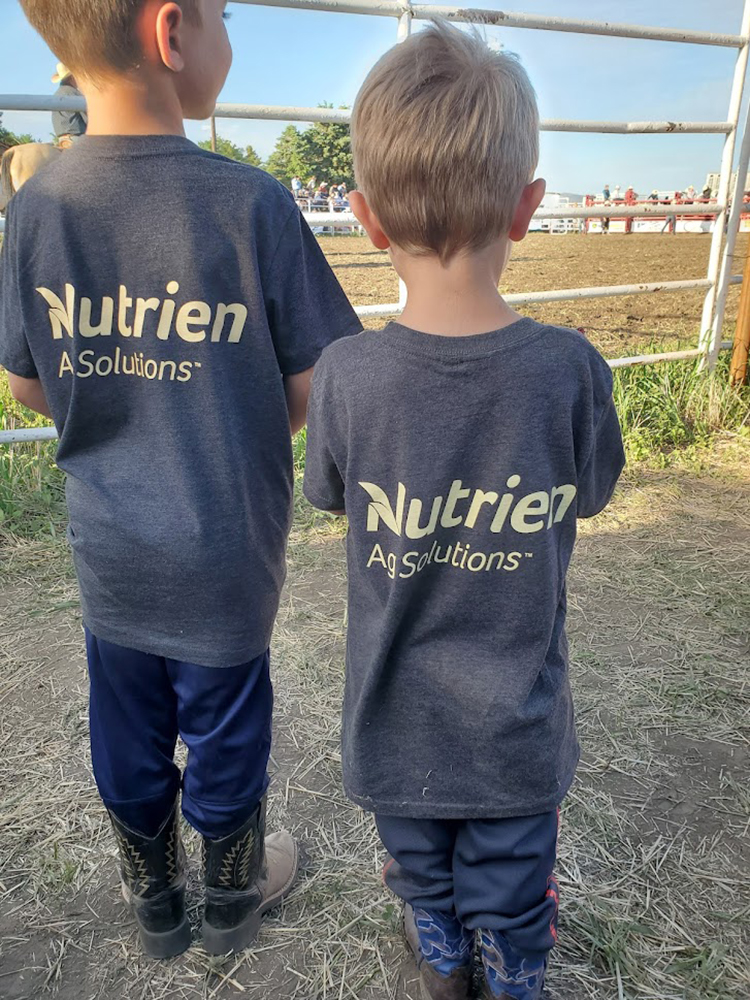 Lisa's boys wear Nutrien shirts