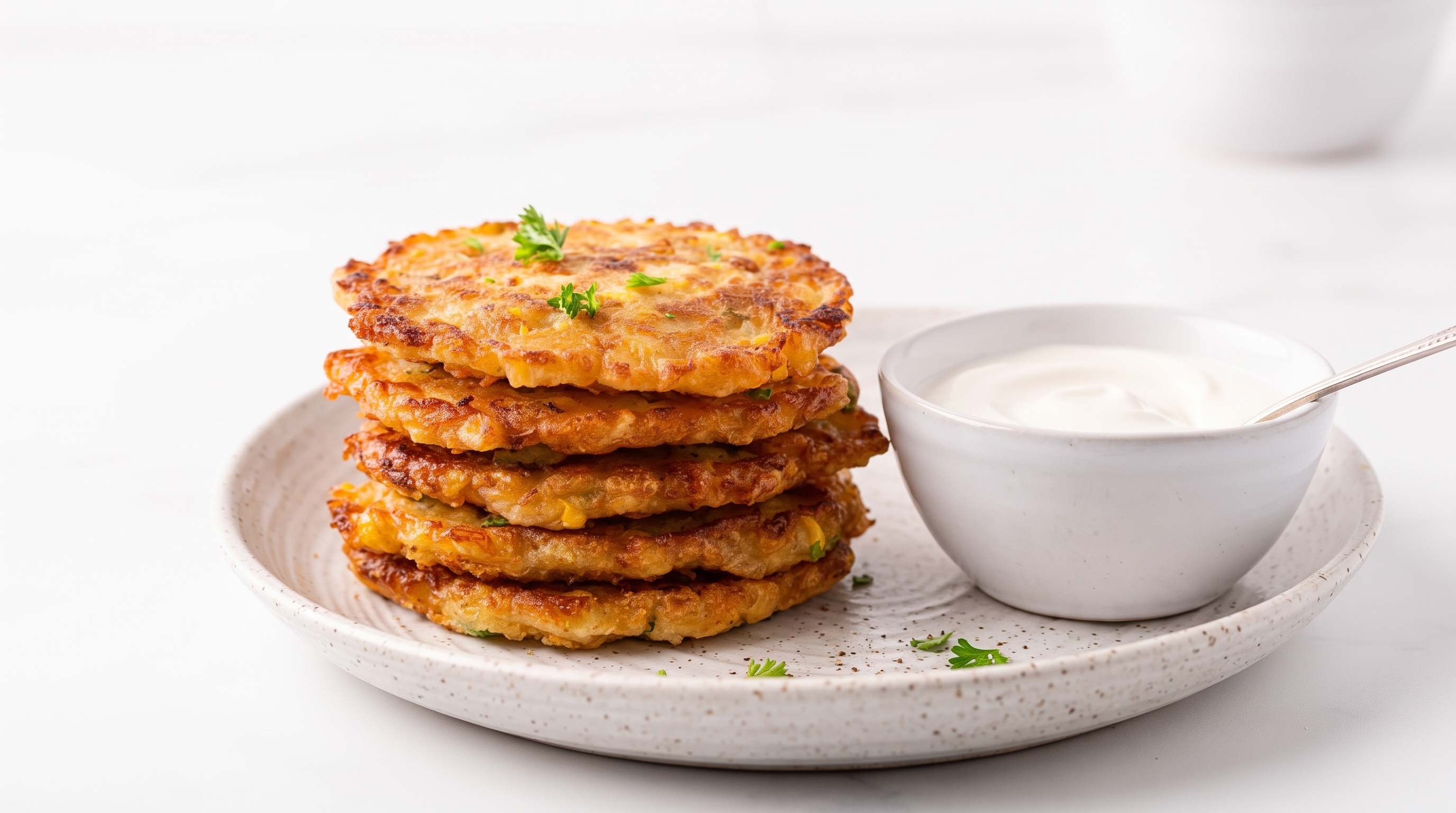 Parmesan herb corn fritters