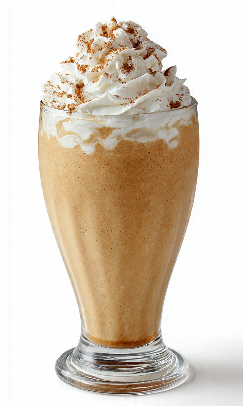 Pumpkin pie milkshake with Chai whipped topping