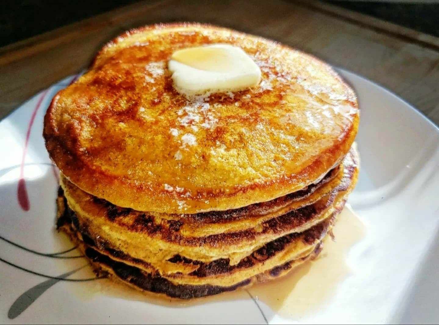 Decadent pumpkin pancakes