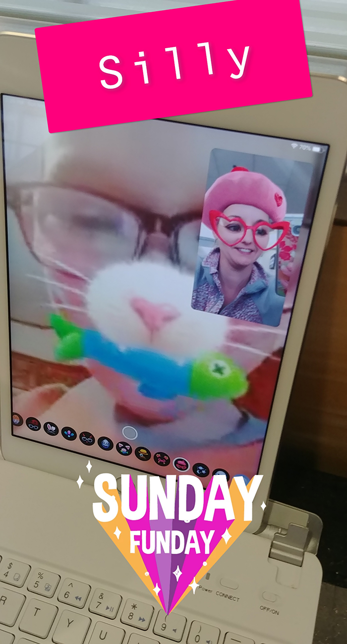 Using Snapchat filters to make each other giggle!