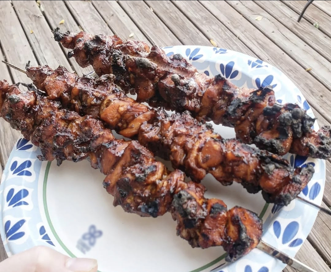 Thai chicken skewers with peanut sauce