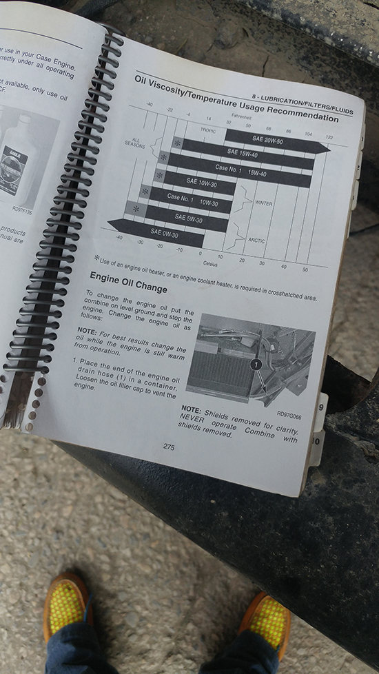 consulting combine manual for oil change