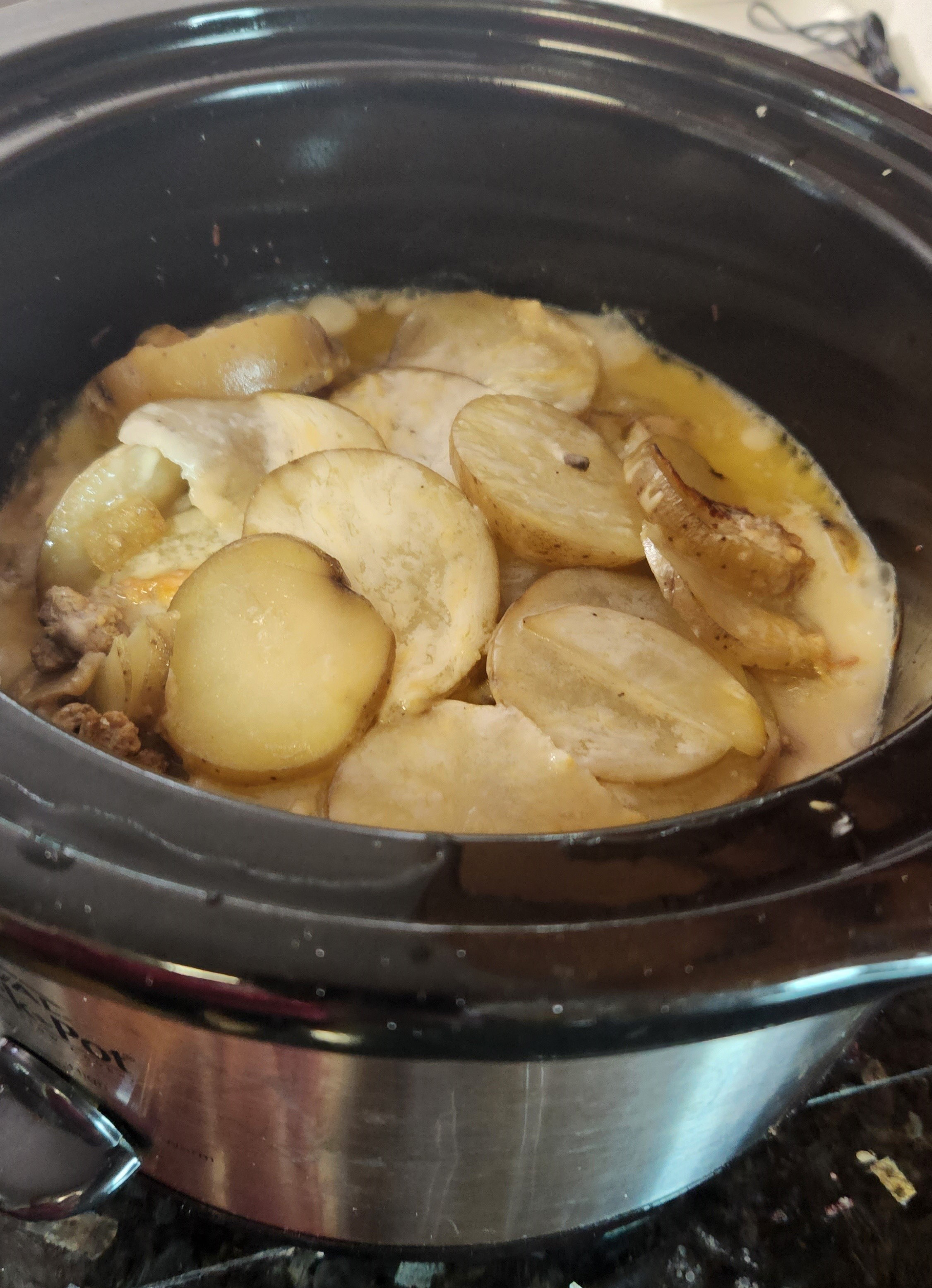 Supper is in the crockpot. 